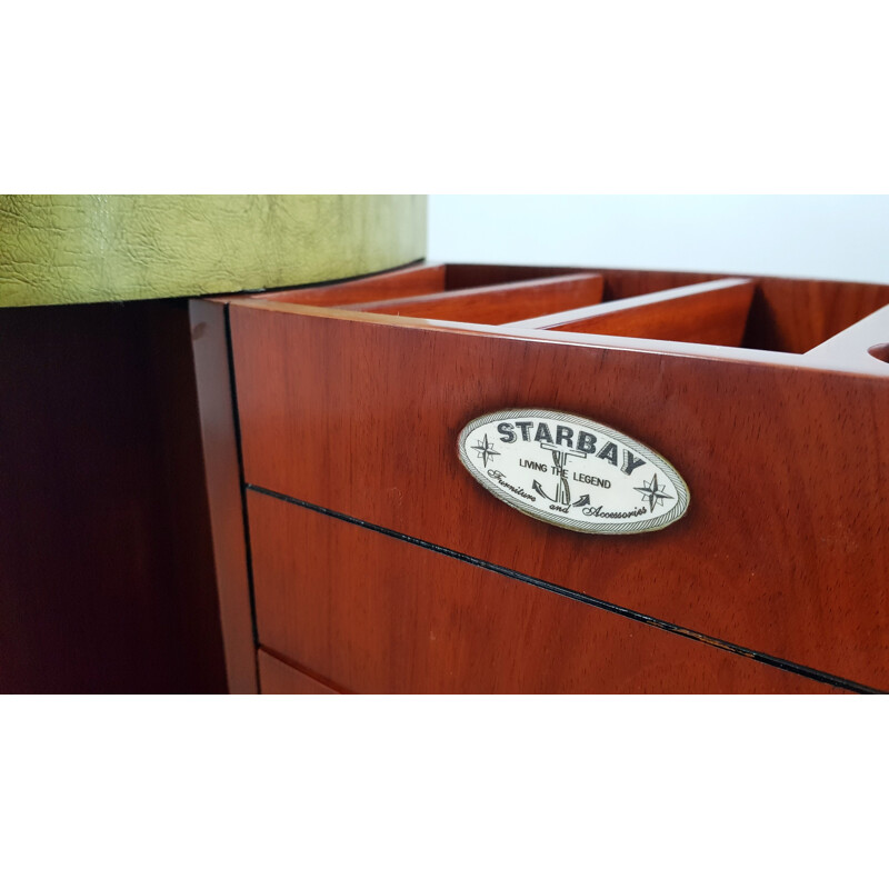 Vintage make-up table for Starbay in rosewood and cherrywood