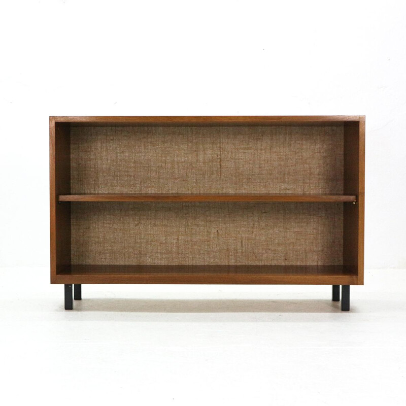 Small vintage library in walnut and steel 1960