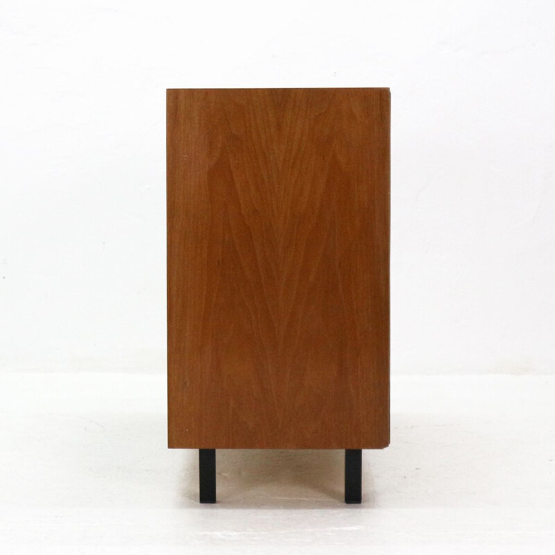 Small vintage library in walnut and steel 1960