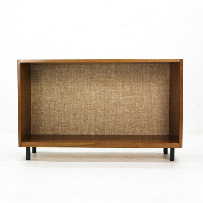 Vintage german walnut and steel library 1960