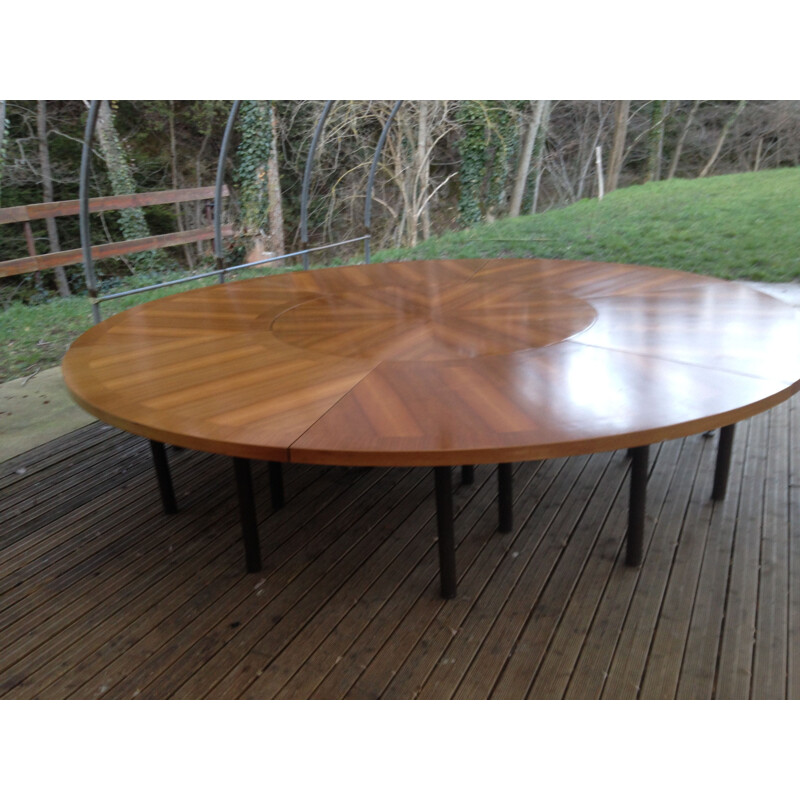 Vintage swiss dining table in wood 1960