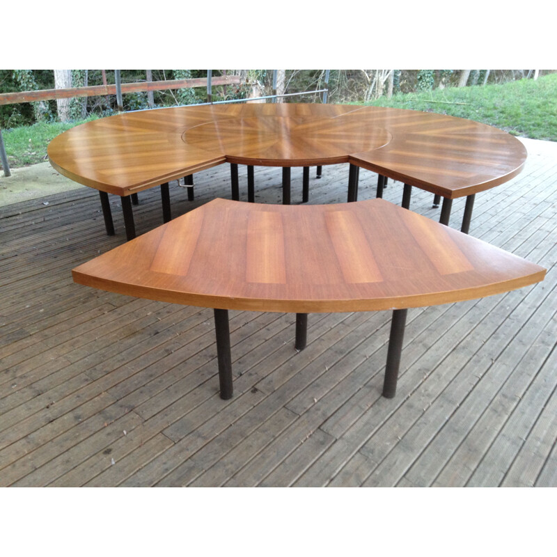 Vintage swiss dining table in wood 1960