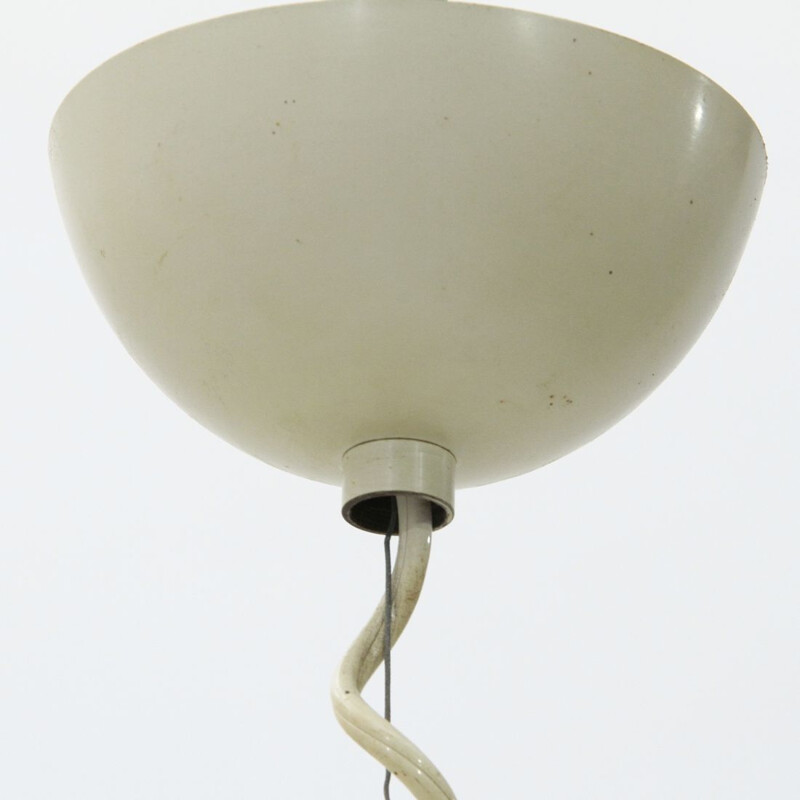 Vintage italian mid-cocoon pendant lamp in metal and plastic 1960