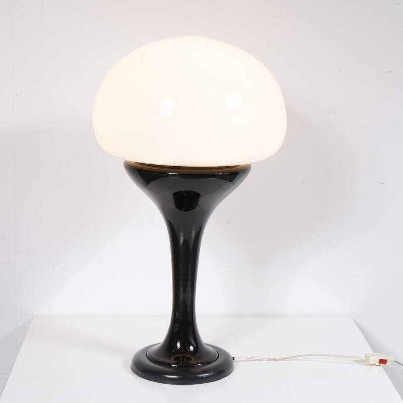 Lampe vintage noire pour Mazzega en verre fabrication italienne 1970