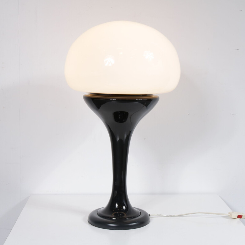 Vintage italian black lamp in glass for Mazzega 1970