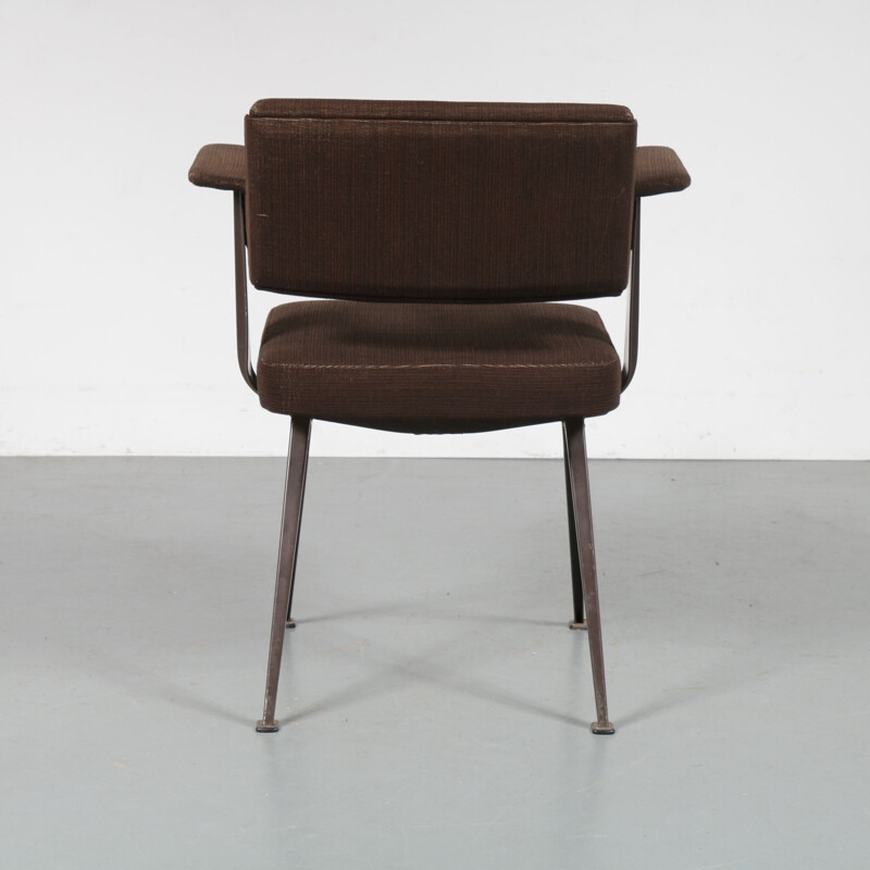 Vintage Resort chair for Ahrend de Cirkel in metal and brown fabric 1950