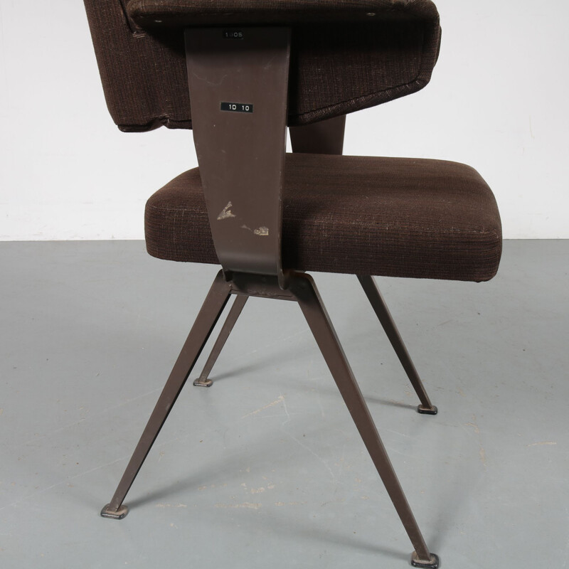 Chaise vintage Resort pour Ahrend de Cirkel en métal et tissu marron 1950