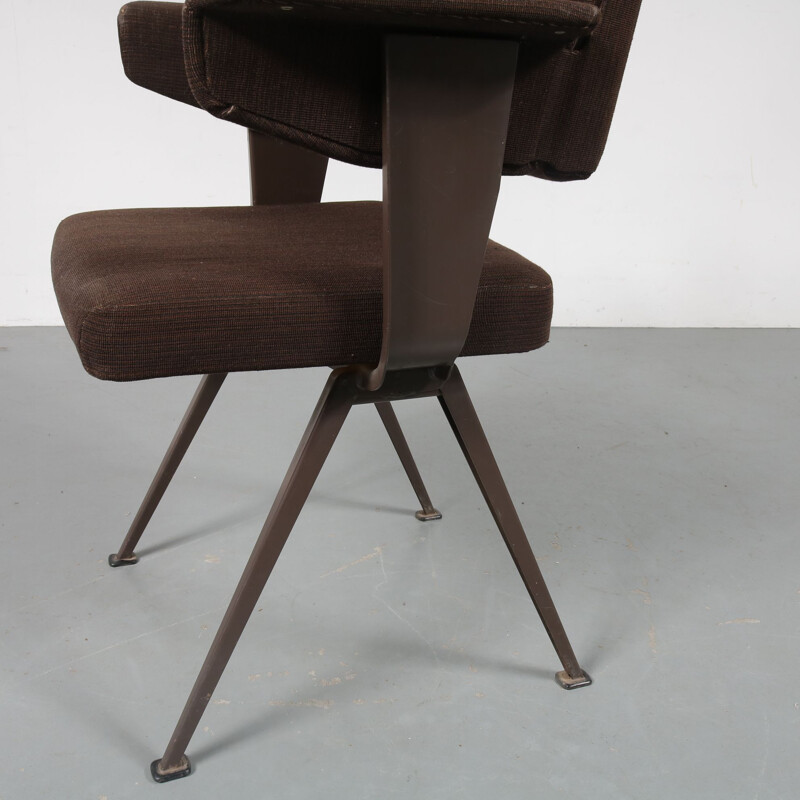 Vintage Resort chair for Ahrend de Cirkel in metal and brown fabric 1950