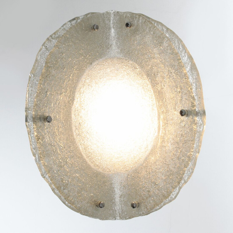 Vintage italian grey pendant lamp in Murano glass 1970