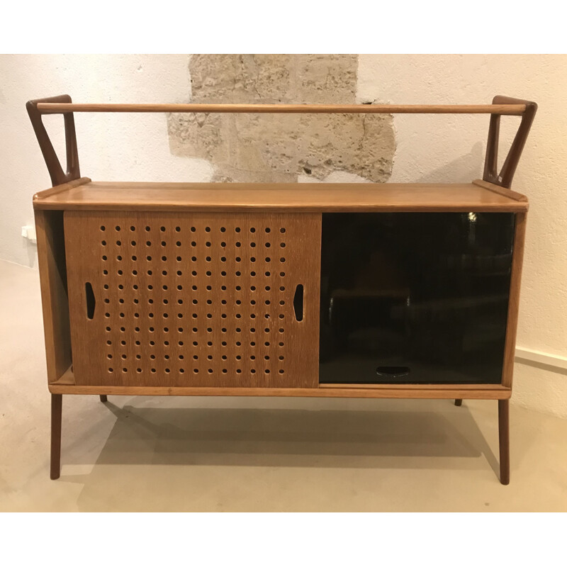 Vintage wooden sideboard by Louis Paolozzi