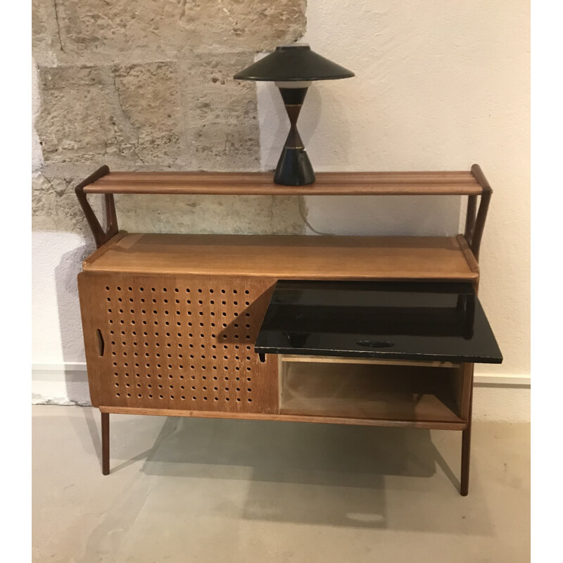 Vintage wooden sideboard by Louis Paolozzi