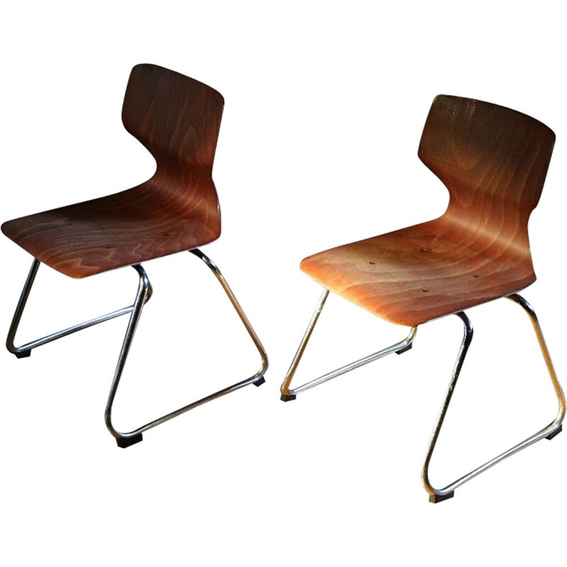 Paar vintage stoelen van Adam Stegner voor Elmar Flototto, 1960