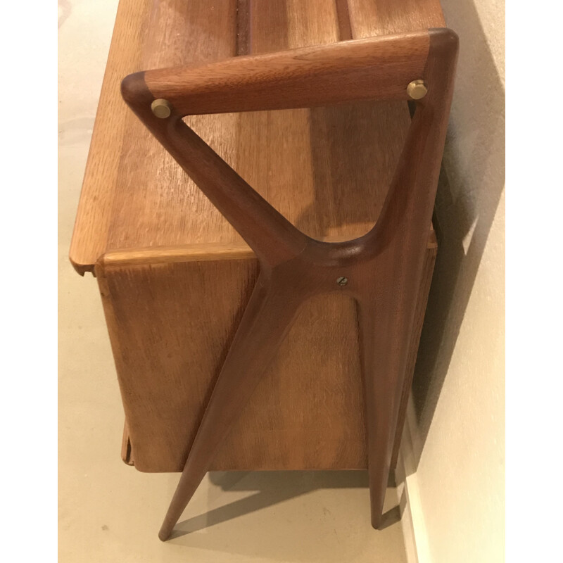 Vintage wooden sideboard by Louis Paolozzi