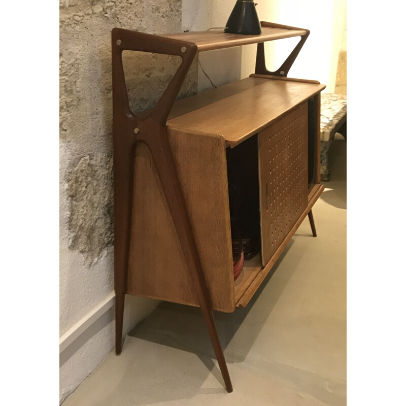 Vintage wooden sideboard by Louis Paolozzi