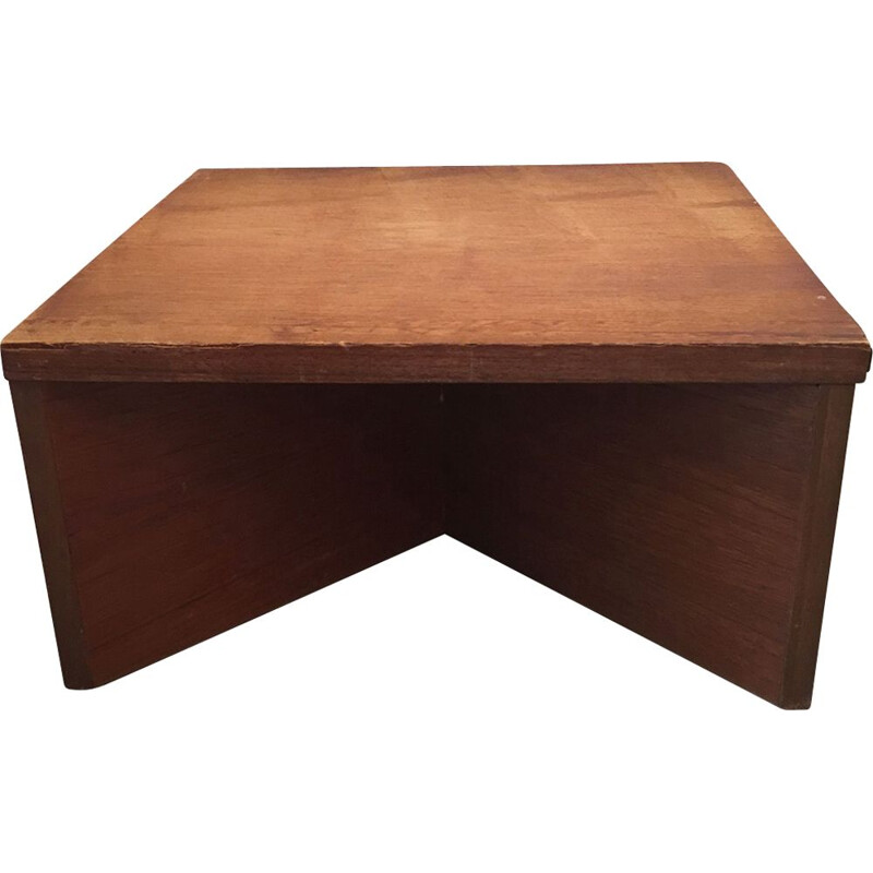 Vintage coffee table in wood by Pierre Guariche