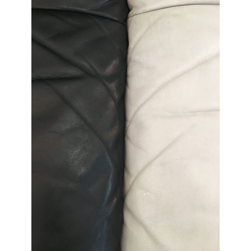 Black and white leather sofa by De Sede 