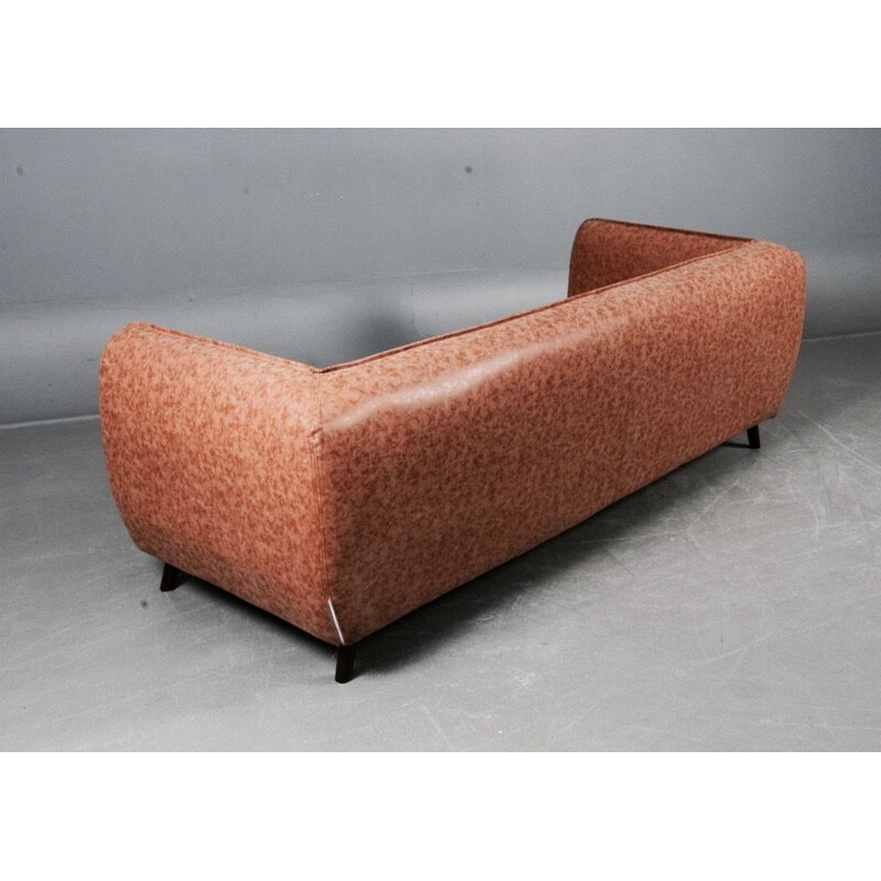 Vintage Scandinavian sofa in brown leatherette