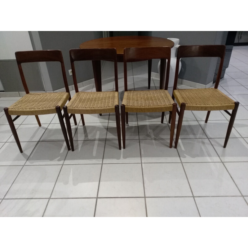 Set of 4 vintage Scandinavian dining chairs by Niels Otto Møller