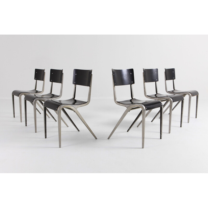 Set of 6 vintage dining chairs by James Leonard for Esavian