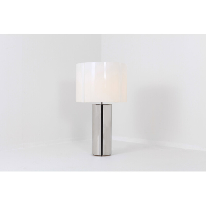 Vintage table lamp in chrome by Gaetano Sciolari