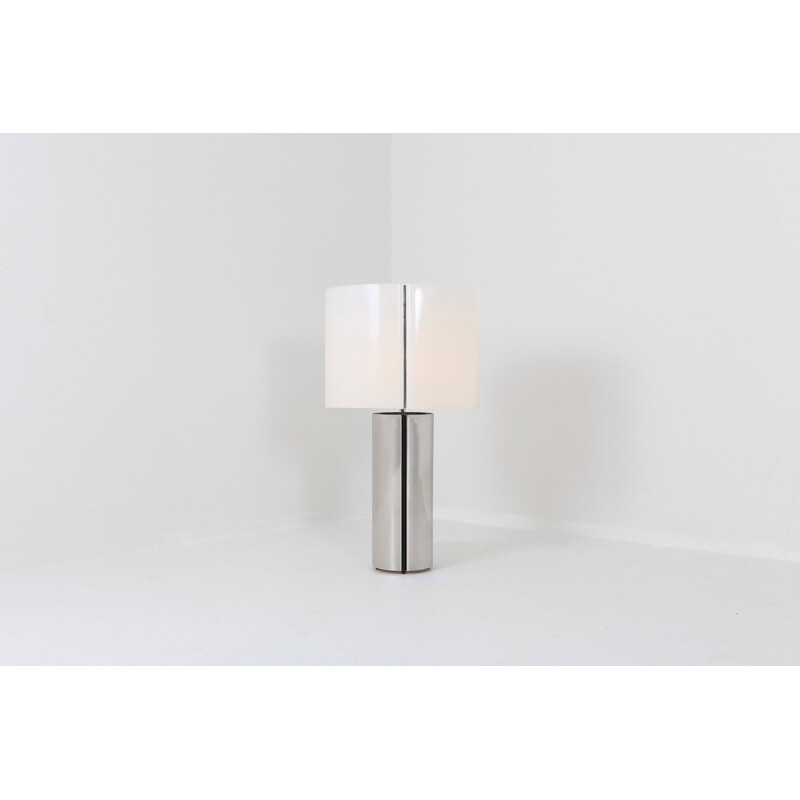 Vintage table lamp in chrome by Gaetano Sciolari