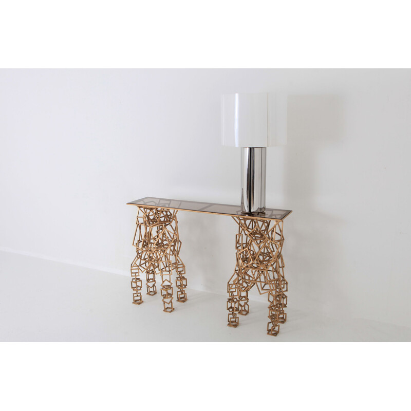 Lampe de table vintage en chrome par Gaetano Sciolari