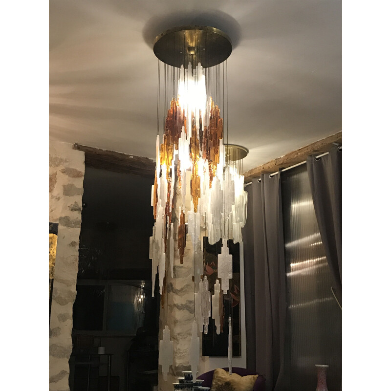 Vintage hanging lamp by Albano Poli for Poliarte 