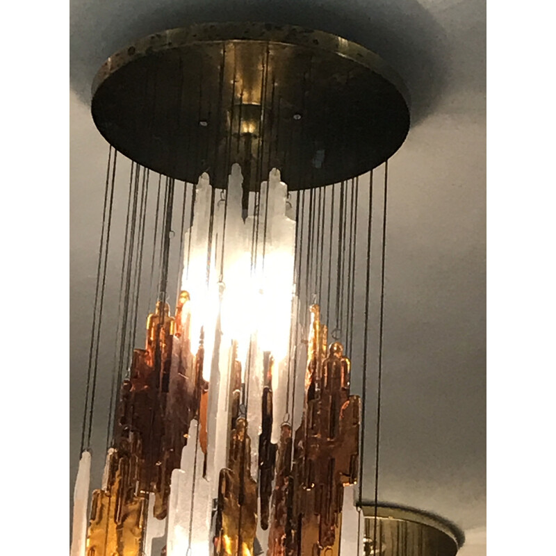 Vintage hanging lamp by Albano Poli for Poliarte 