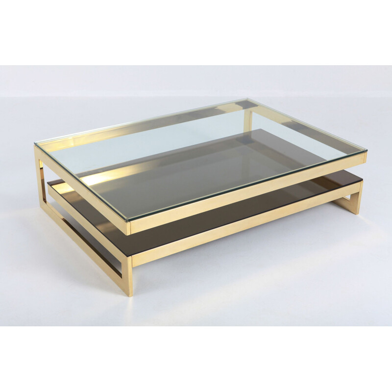 Table basse vintage "Golden G" par Belgo Chrome