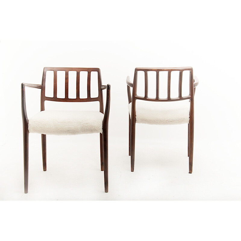 Set of 2 vintage armchairs in teak by Niels Otto Møller