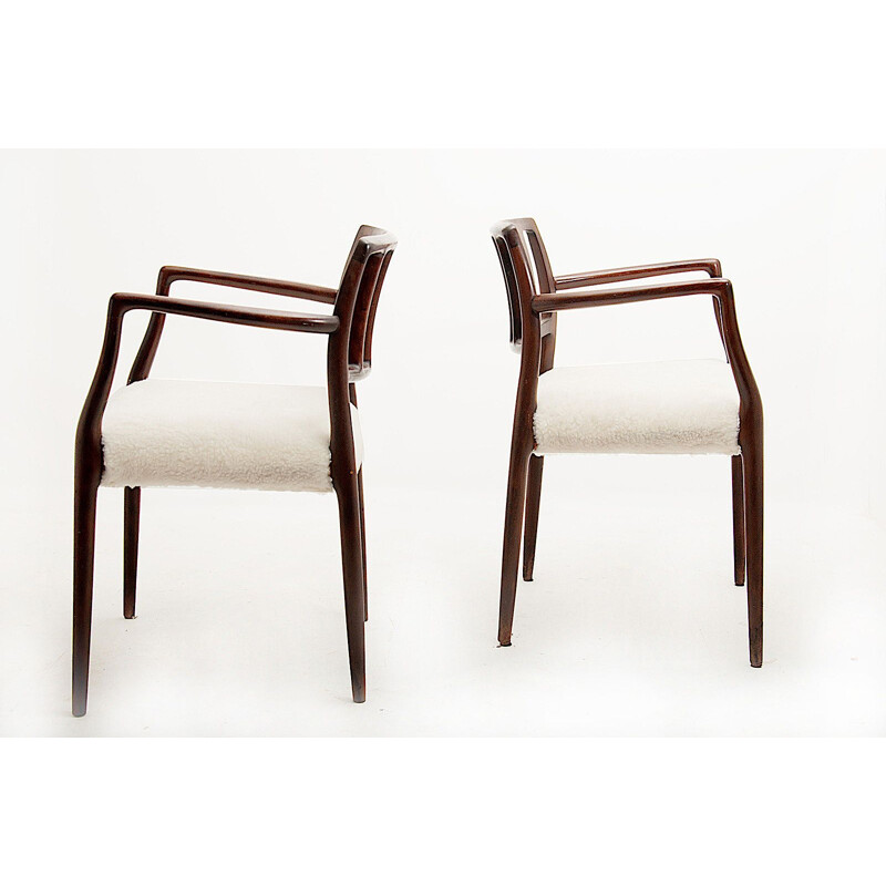 Set of 2 vintage armchairs in teak by Niels Otto Møller