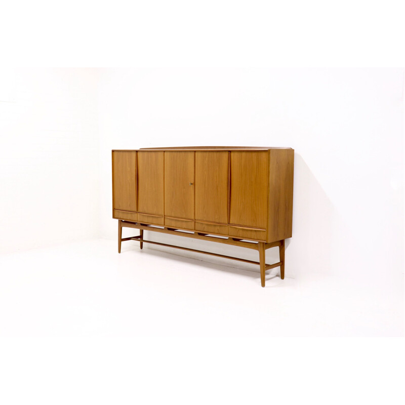 Vintage Scandinavian highboard in teak by Svend Aage Madsen for K. Knudsen & Søn