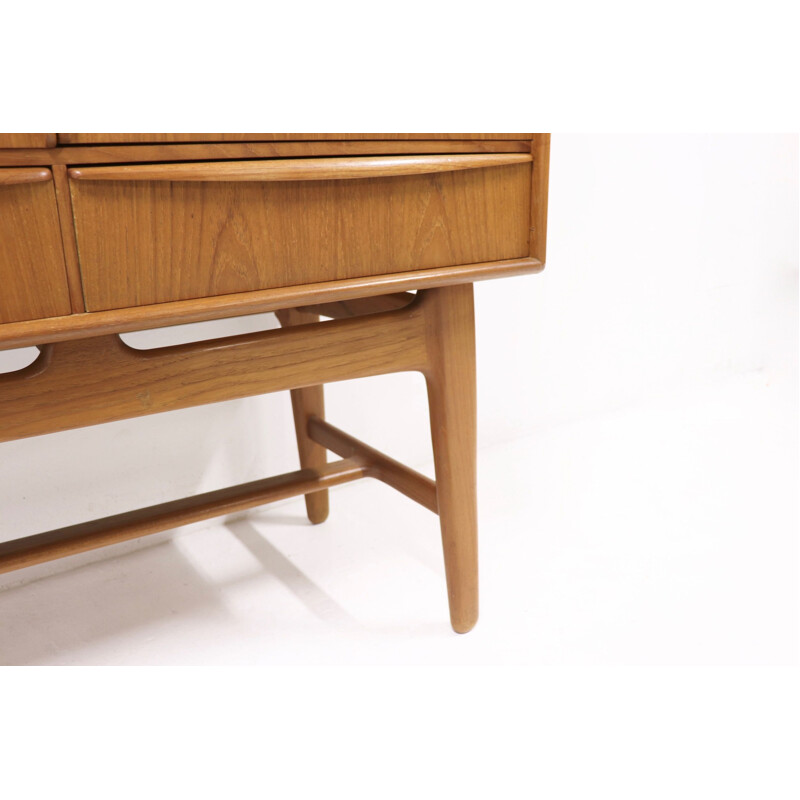 Vintage Scandinavian highboard in teak by Svend Aage Madsen for K. Knudsen & Søn