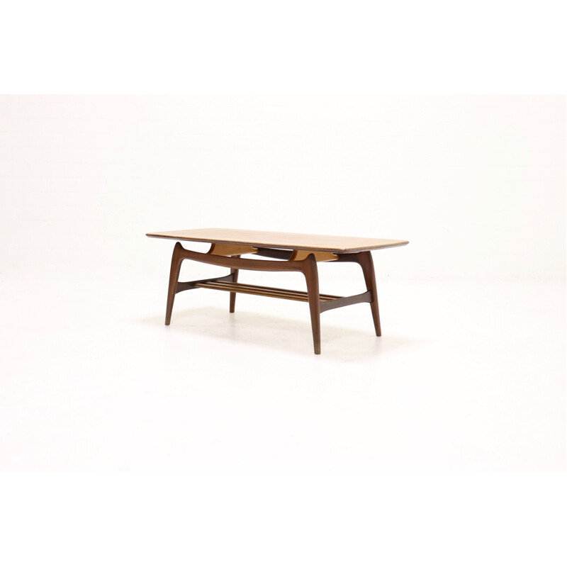 Table vintage en teck par Louis van Teeffelen pour WeBe 1950