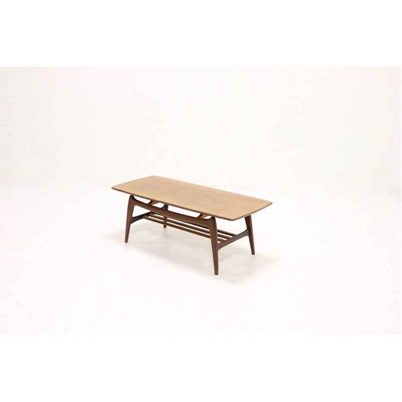 Vintage teak table by Louis van Teeffelen for WeBe 1950