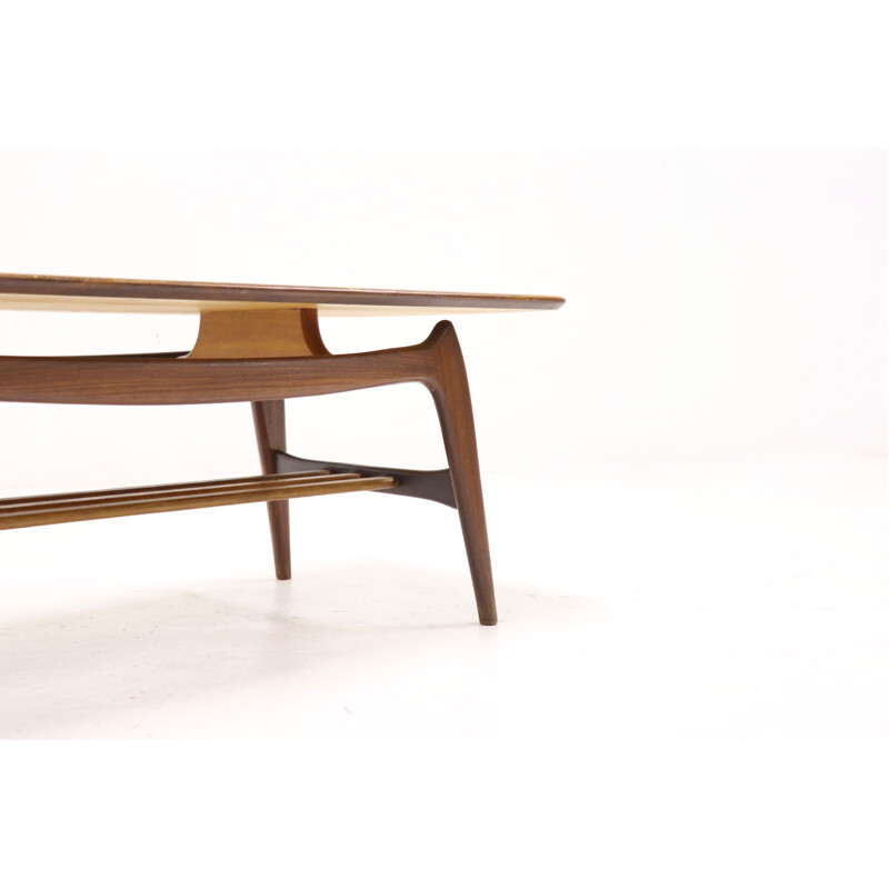 Vintage teak table by Louis van Teeffelen for WeBe 1950