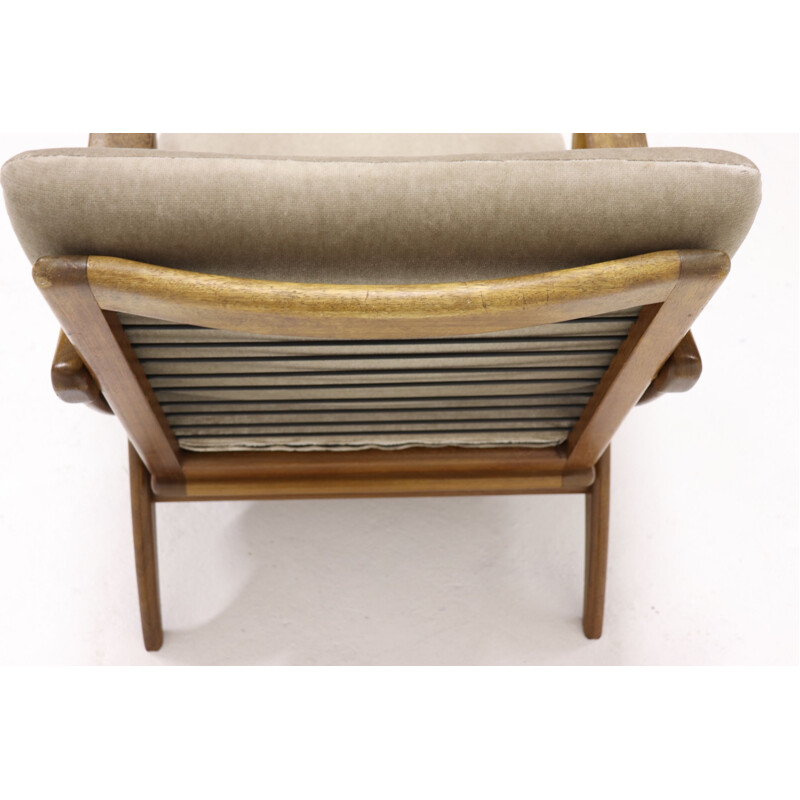 Vintage teak and fabric armchair by Ster Gelderland 1950s
