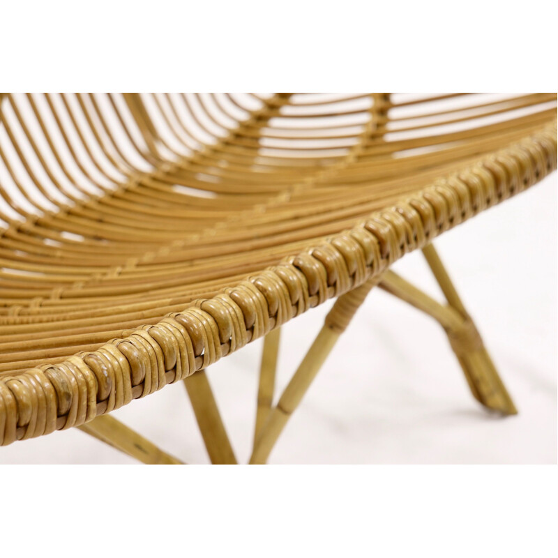 Vintage rattan sofa by Rohé Noordwolde 1960