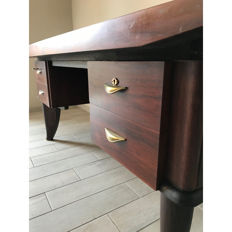 French vintage desk in rosewood 1940