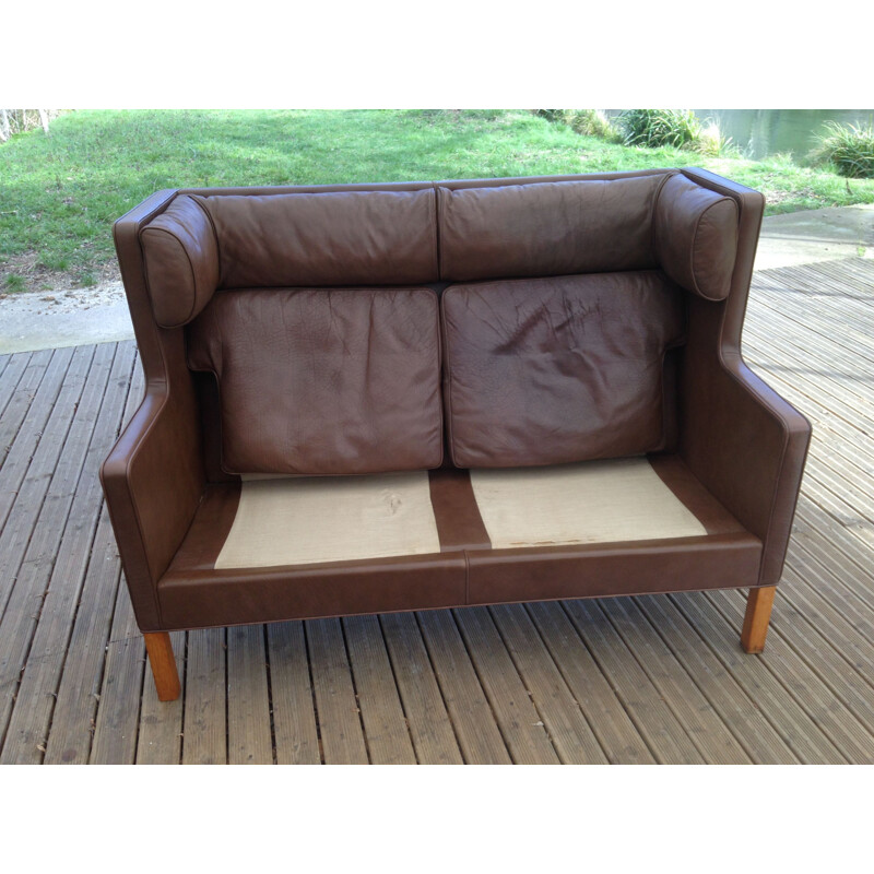 Vintage 2192 sofa for Stalo in brown leather