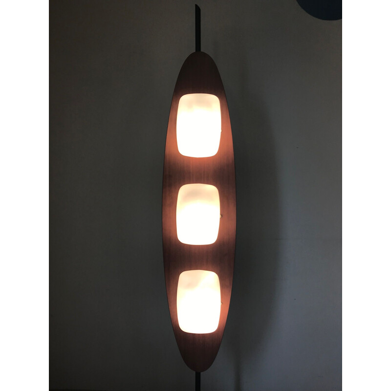 Lampadaire vintage surf en teck et marbre 1960 