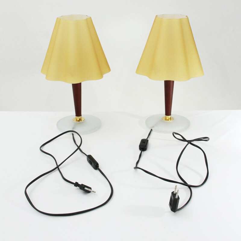 Pair of vintage glass lamps by Fabbian, 1990