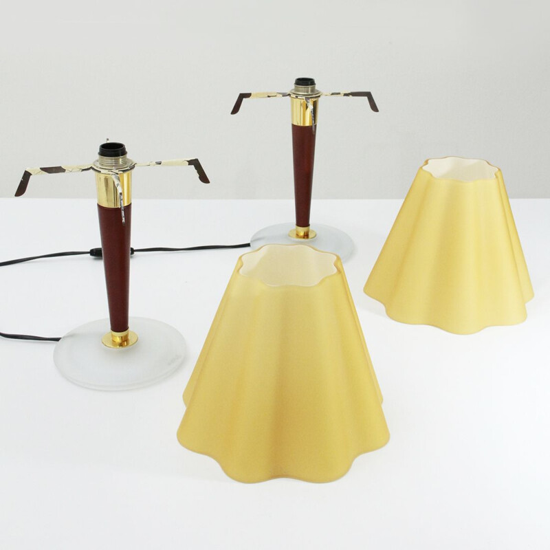 Pair of vintage glass lamps by Fabbian, 1990