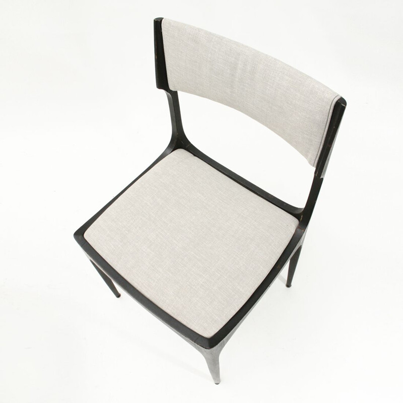 Set of 6 grey dining chairs by Giuseppe Gibelli