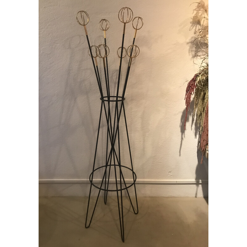 Vintage metal coat rack by Roger Feraud