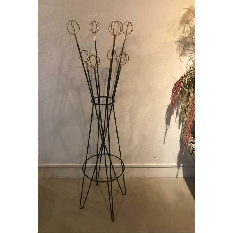 Vintage metal coat rack by Roger Feraud