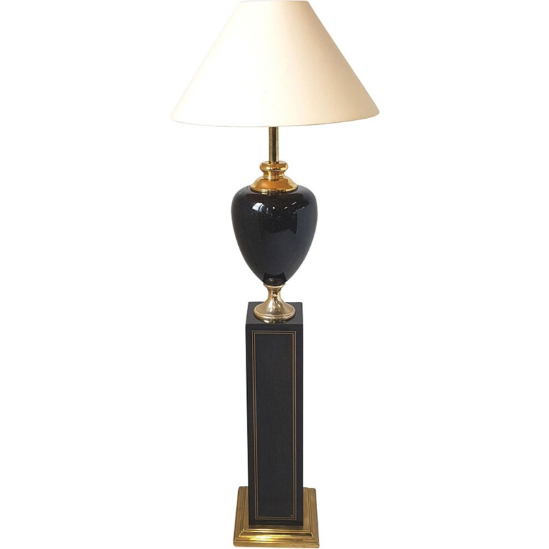 Maison Le Dauphin vintage vloerlamp in zwart staal 1970