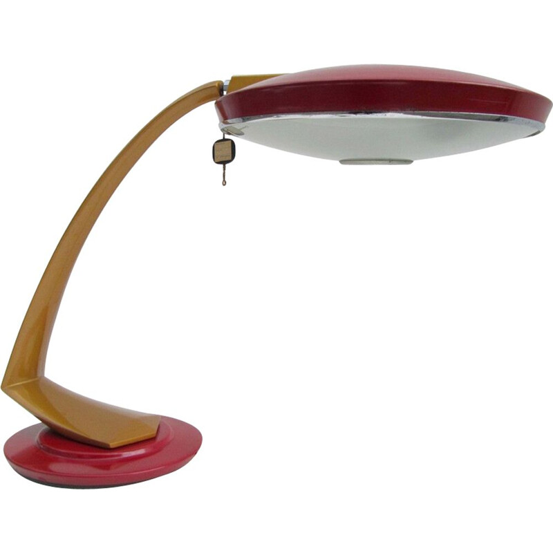 Vintage red Boomerang lamp for Fase in metal and glass