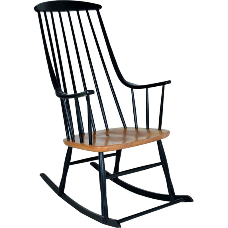 Chaise à bascule vintage Grandessa pour Nesto en hêtre 1960