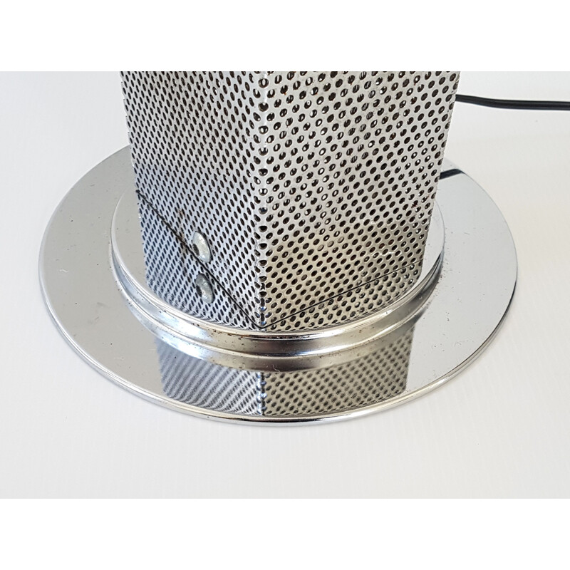 Vintage perforated steel table lamp